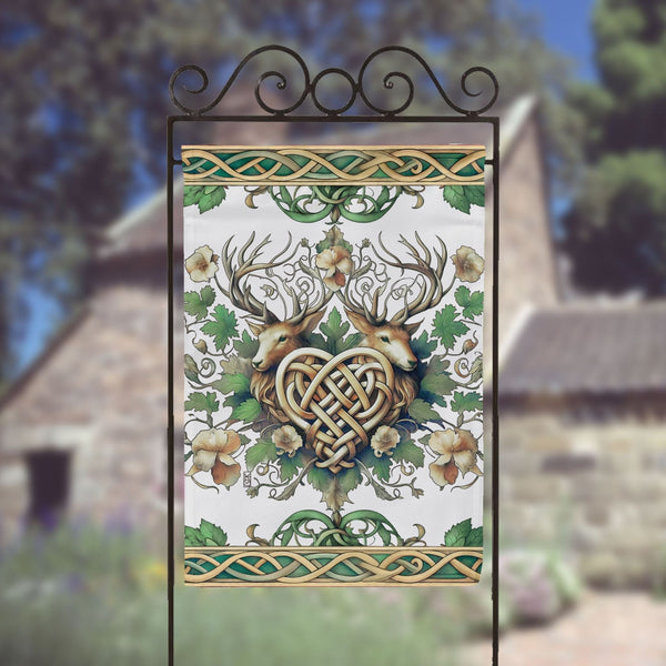 a picture of a building with a deer design on it