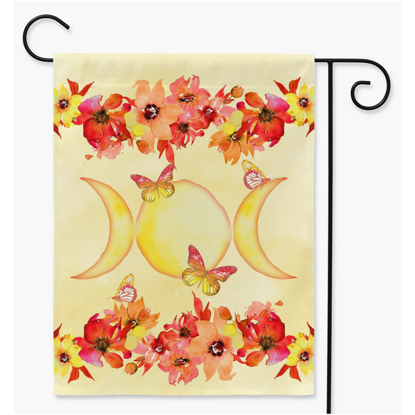 Summer Floral Garden Flag - Pagan Wicca Witch Litha Decoration