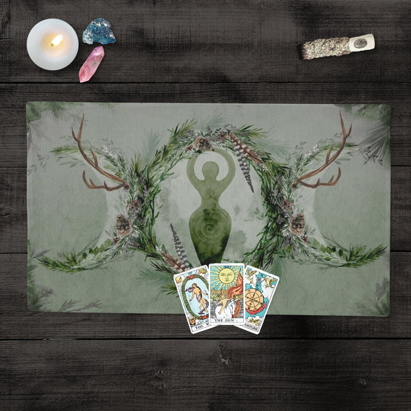Forest Goddess Altar Cloth Wicca Witch Earth Nature Tarot Mat Rec