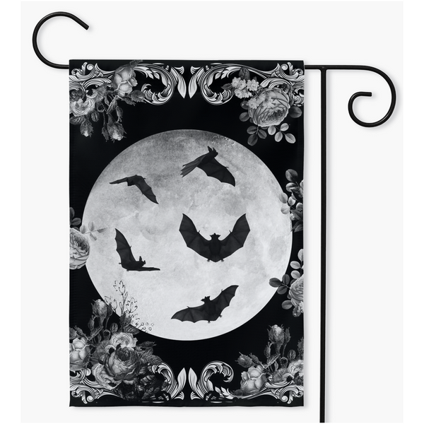 Gothic Bat Garden Flag - Halloween Decor Double / 18.325X27 Inch
