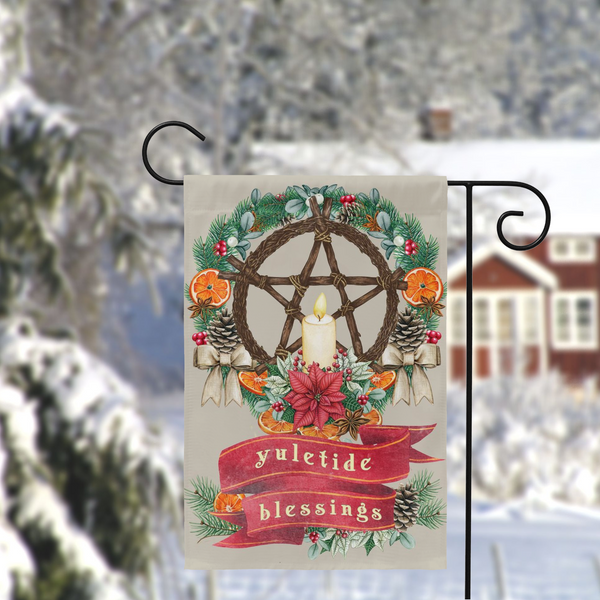 Yuletide Blessings Christmas Garden Flag