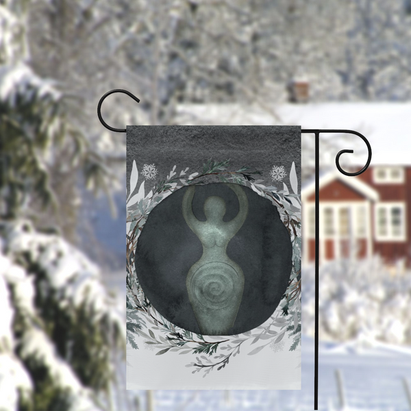 Dark Winter Triple Moon Goddess Garden Flag