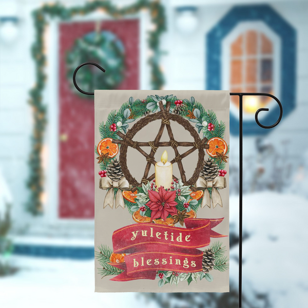 Yuletide Blessings Christmas Garden Flag