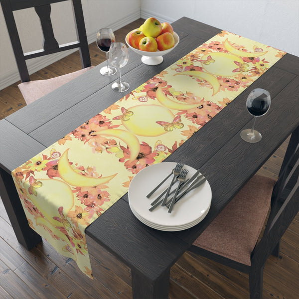 Triple Moon Summer Table Runner - Altar Cloth Tarot Reading Mat Witch Pagan Wicca Decor 16’ ×