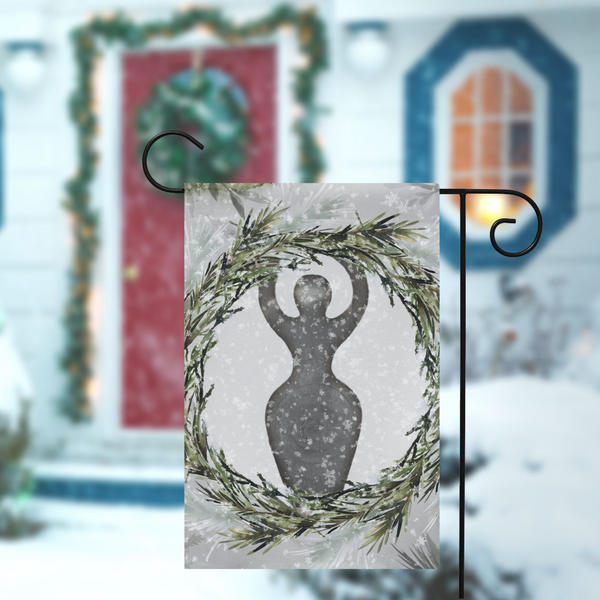 Frost And Pine Goddess Garden Flag