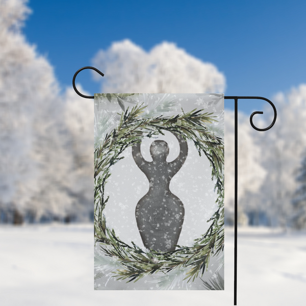 Frost And Pine Goddess Garden Flag