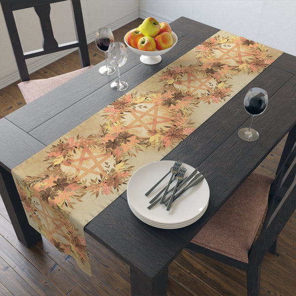 Fall Mabon Samhain Table Runner Witch Wicca Pentacle Altar Display Cloth Decoration Home Decor