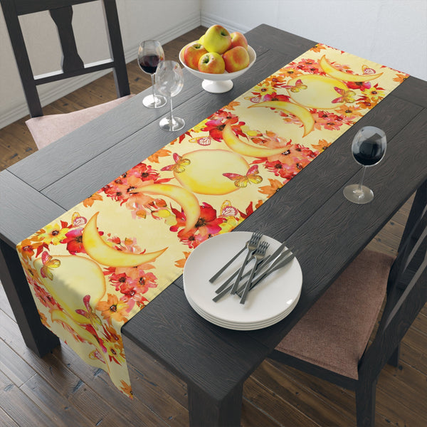Triple Moon Summer Table Runner - Altar Cloth Tarot Reading Mat Witch Pagan Wicca Decor 16’ ×