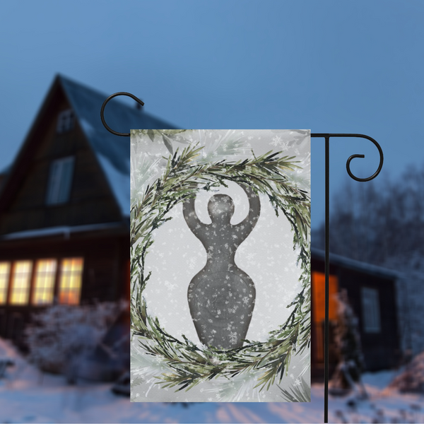 Frost And Pine Goddess Garden Flag