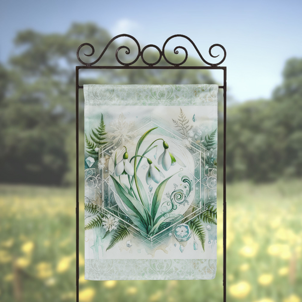 Imbolc Garden Flag Snowdrop Flowers Pagan Yard Banner Sign Decoration Spring Wicca Welcome Decor