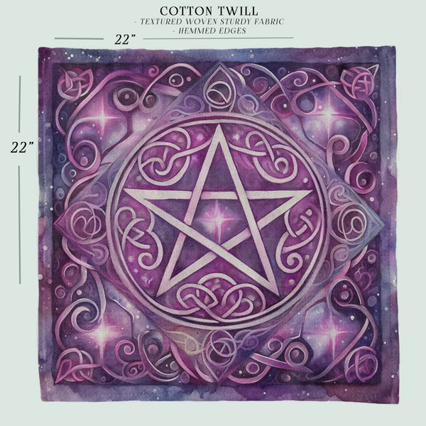 a drawing of a purple pentagramil on a purple background