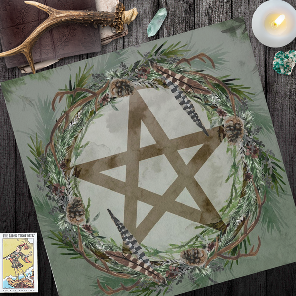 Woodland Witch Altar Cloth Display Mat For Tarot And Rituals Square