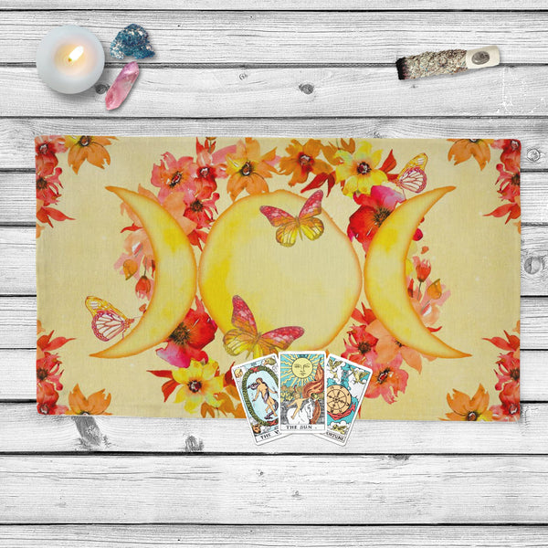 Summer Solstice Altar Cloth - Pagan Witch Tarot Mat Cotton Twill Rec