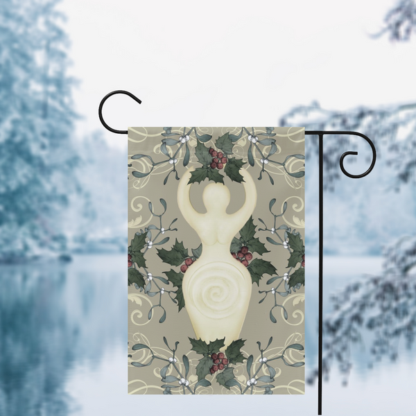 Yule Goddess Antique Cream Garden Flag