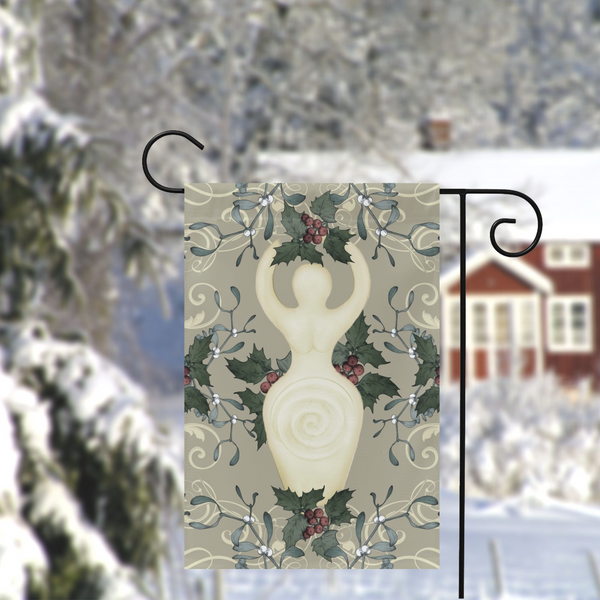 Yule Goddess Antique Cream Garden Flag