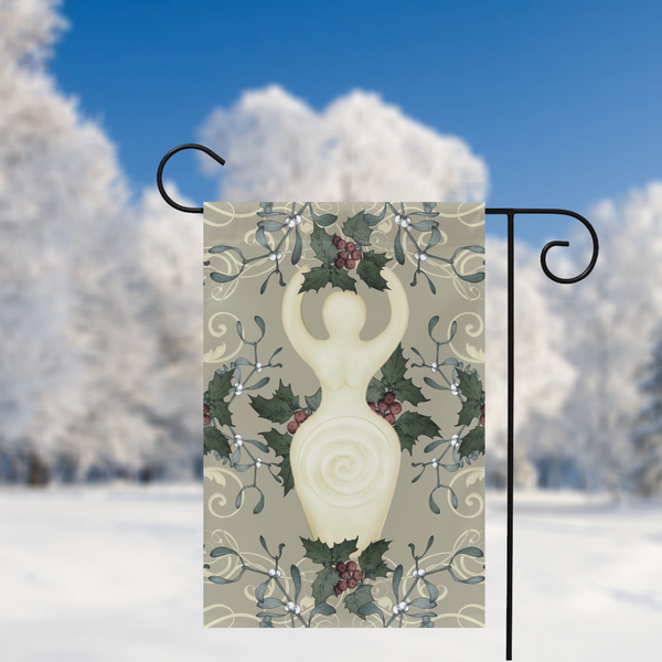 Yule Goddess Antique Cream Garden Flag