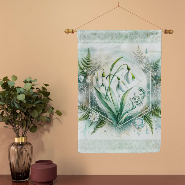 Imbolc Garden Flag Snowdrop Flowers Pagan Yard Banner Sign Decoration Spring Wicca Welcome Decor