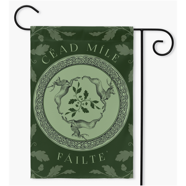 Welcome Stags Celtic Garden Flag - Gaelic 18.325X27 Inch / Single