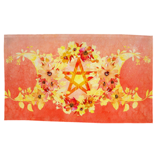 Summer Pentacle Altar Cloth Witch Litha Pagan Tarot Mat Altar Cloth Rec
