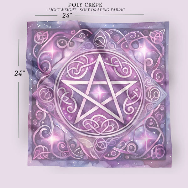 a purple square with a white pentagramil on it