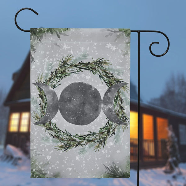 Pagan Winter Solstice Flag - Wicca Witch Garden Decor
