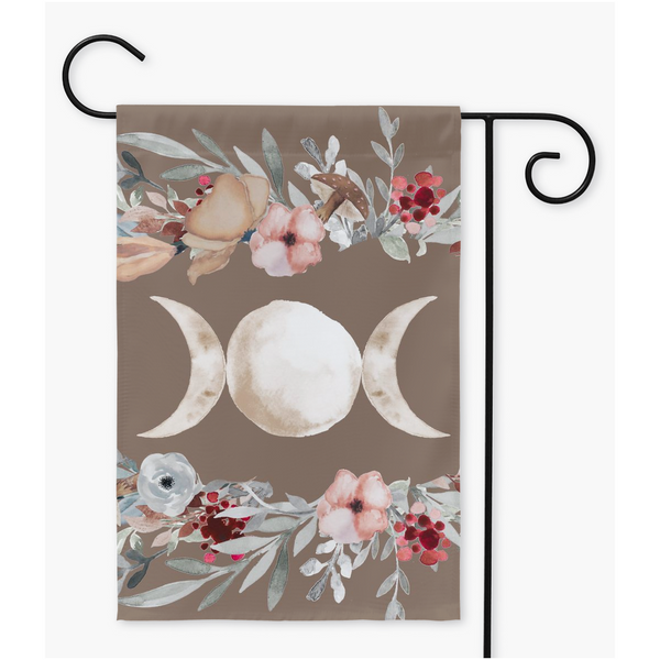 Triple Moon Garden Flag - Wicca Pagan Witchy Decor