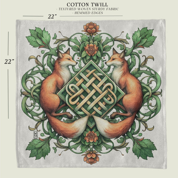 a picture of a fox with a celtic knot on it
