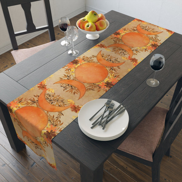 Fall Mabon Samhain Table Runner Witch Wicca Pagan Triple Moon Altar Display Decoration 16’’ ×