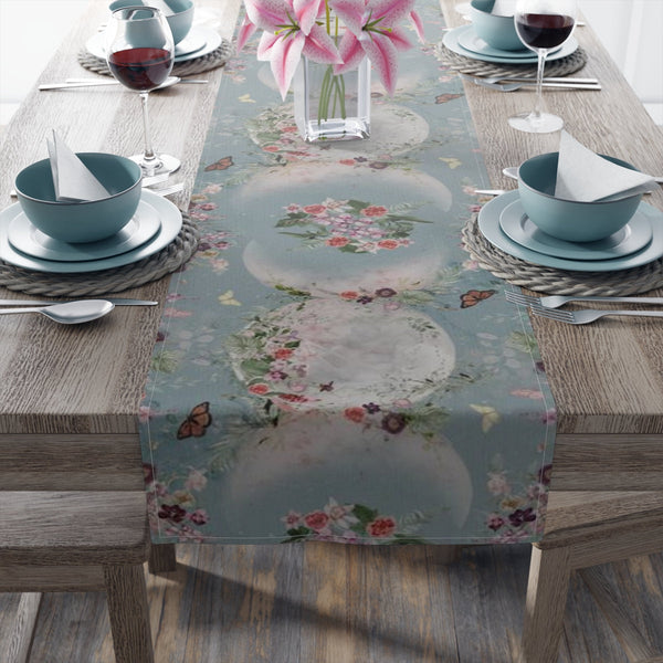 Beltane Summer Garden Triple Moon Table Runner Tarot Reading Mat Wicca Witch Decor