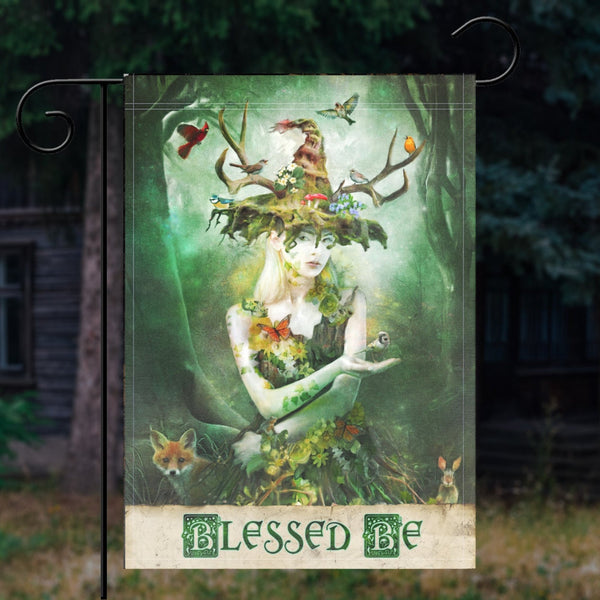 Nature Witch Garden Flag - Wicca Decor For Goddess Blessings