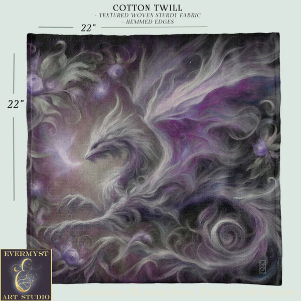 Dragon Dream Purple Square Altar Cloth Tarot Mat Altar Cloth Square