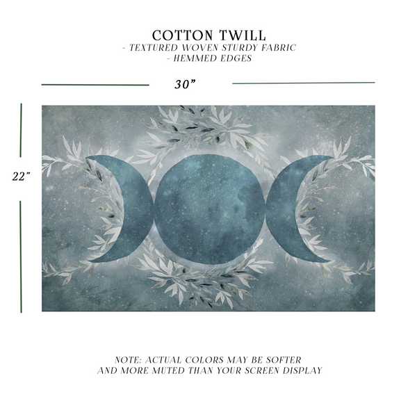 Winter Blue Ice Triple Moon Altar Cloth Rec