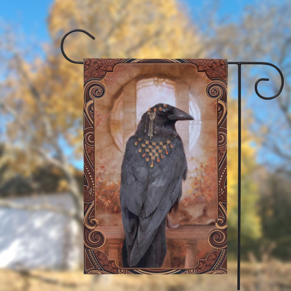 Raven Garden Flag - Witchy Autumn Decoration