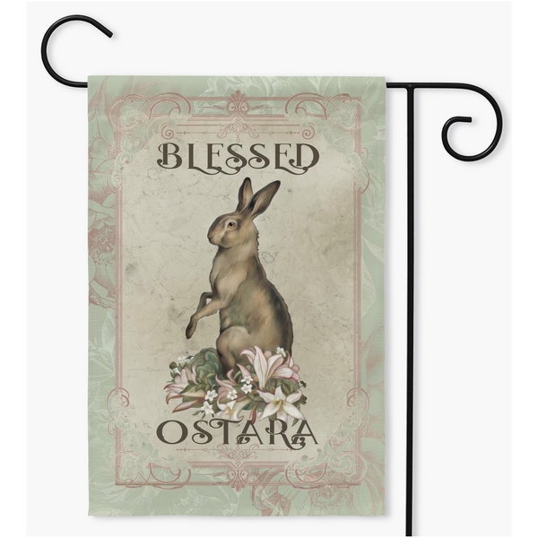 Spring Garden Flag - Rabbit Hare Decor Pagan Wicca Outdoor Decoration Single / 18.325X27 Inch