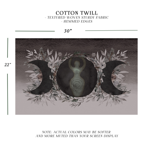 Dark Winter Triple Moon Goddess Altar Cloth Rec
