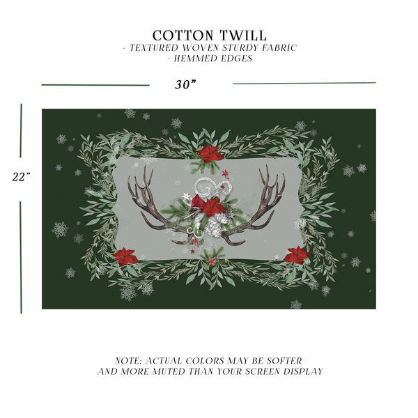 Winter Altar And Tarot Cloth - Antler Botanical Design Rec