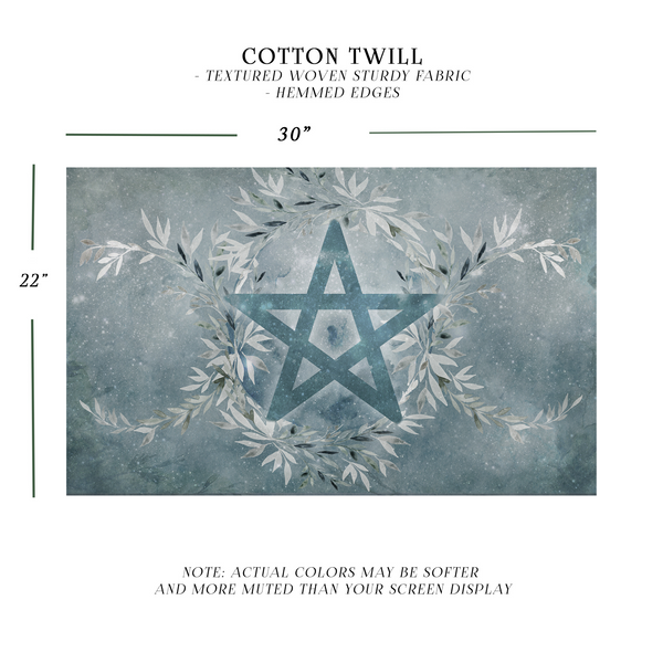 Winter Blue Ice Pentacle Altar Cloth Rec