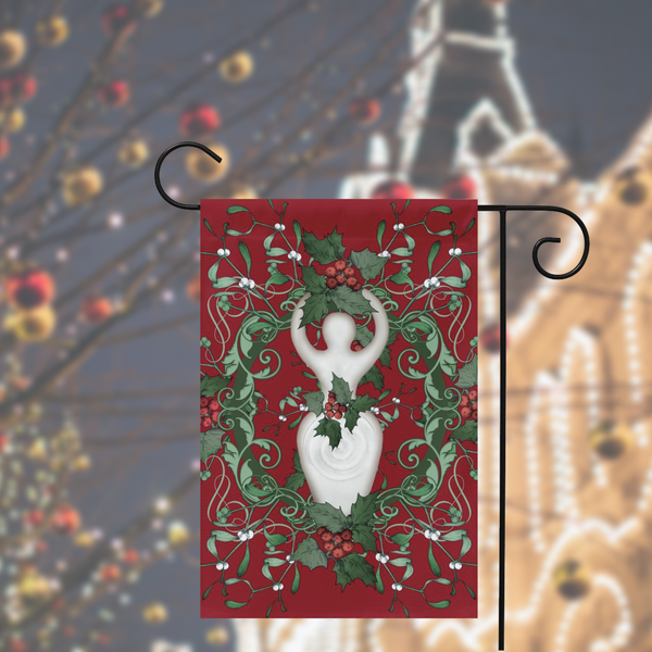 Yule Holly Goddess Garden Flag