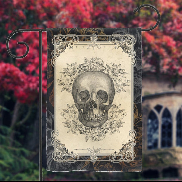 Gothic Skull Garden Flag - Halloween Decor