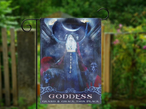Goddess Protection Garden Flag - Hecate Witch Decor