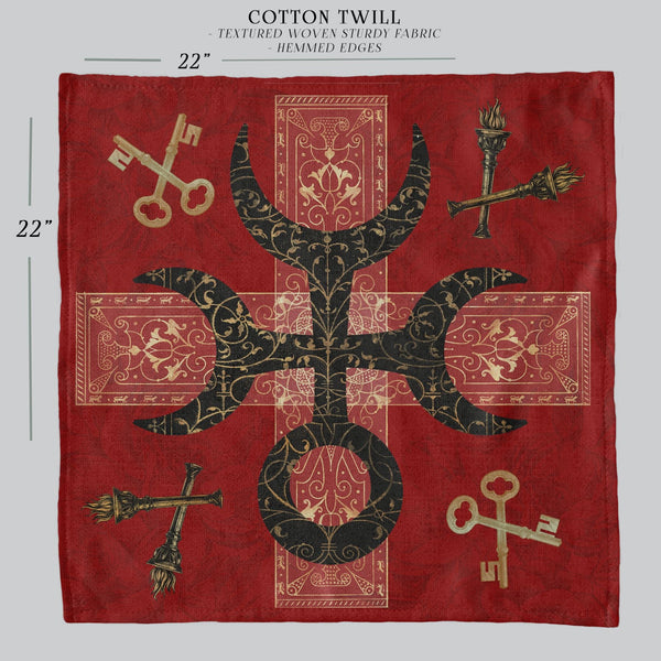 Hecate Symbol Altar Cloth - Witch Pagan Tarot Mat Decor Square