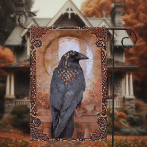 Raven Garden Flag - Witchy Autumn Decoration