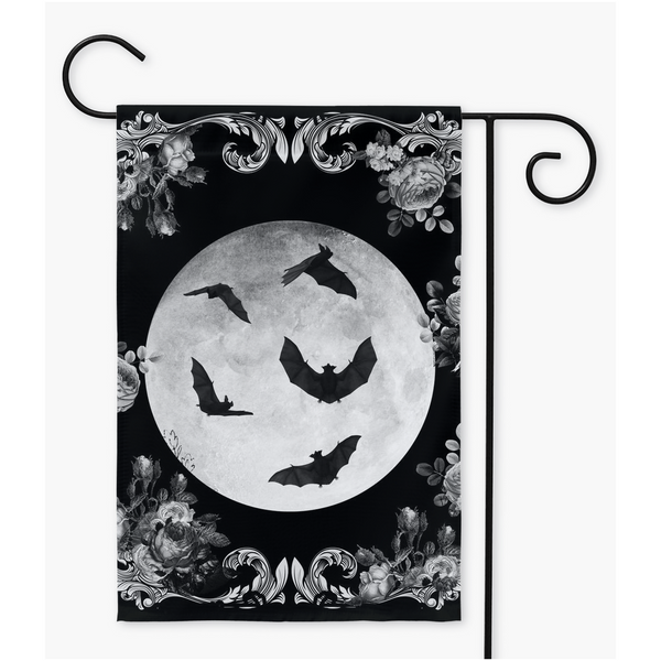 Gothic Bat Garden Flag - Halloween Decor Single / 12X18 Inch