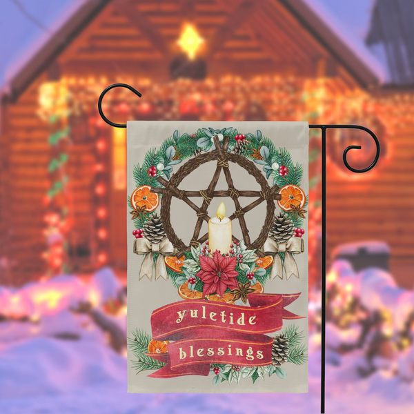 Yuletide Blessings Christmas Garden Flag