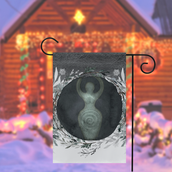 Dark Winter Triple Moon Goddess Garden Flag