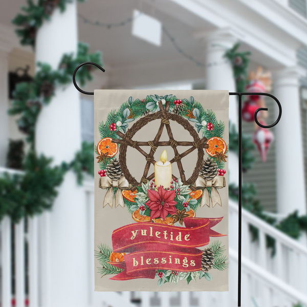 Yuletide Blessings Christmas Garden Flag