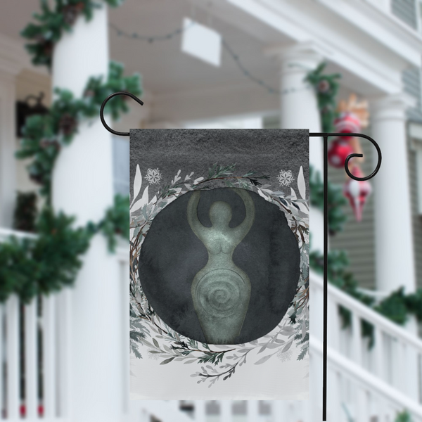 Dark Winter Triple Moon Goddess Garden Flag