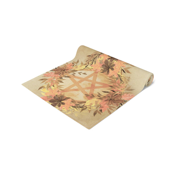 Fall Mabon Samhain Table Runner Witch Wicca Pentacle Altar Display Cloth Decoration Home Decor
