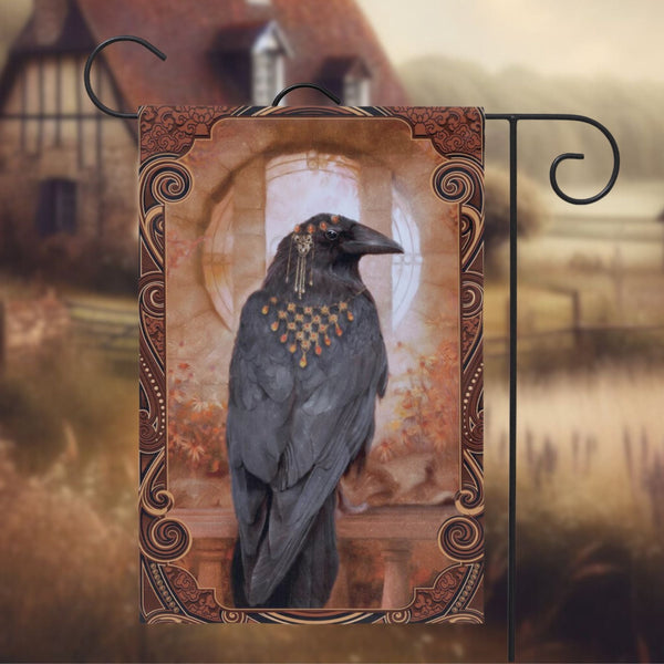 Raven Garden Flag - Witchy Autumn Decoration