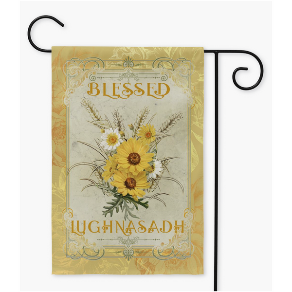 Lammas Lughnasadh Garden Flag - Vintage Wicca Decor Single / 12X18 Inch